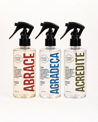 Kit Palavras Do Bem 3 Fragrâncias - Abrace - Agradeça - Acredite