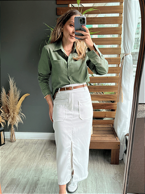 Saia Midi Alfaitaria Tatiana @usemika Feminina