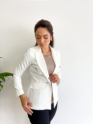 Blazer Alfaiataria Com Botões Dourados Fernanda @usemika Feminino