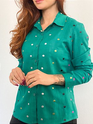 Camisa Viscolinho Poá Isabel @usemika Feminino