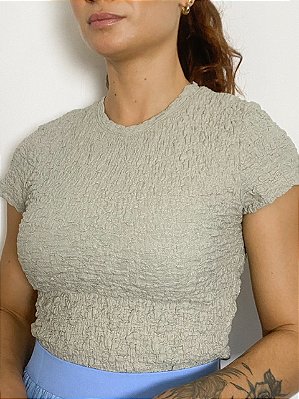 Blusa Crepe Trabalhado Manga Curta Isabel @usemika Feminino