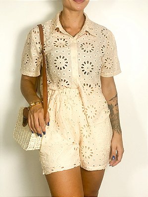 Conjunto Laise Camisa e Short Com Elastico Eduarda @usemika Feminino