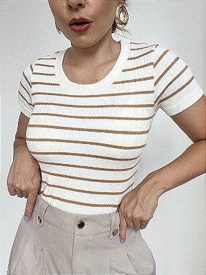 Blusa Poliamida Listrada Melina @usemika Feminino