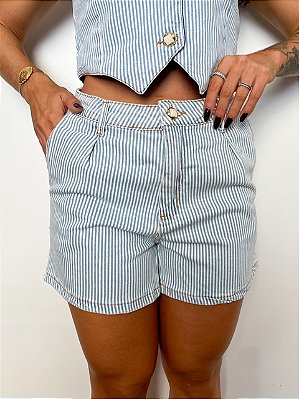 Short Jeans Listrado Amelia @usemika Feminino