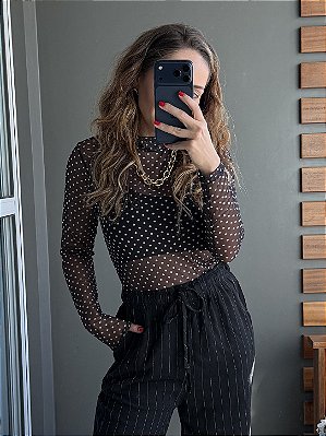 Blusa Tule Manga Longa Mirela @usemika Femnina
