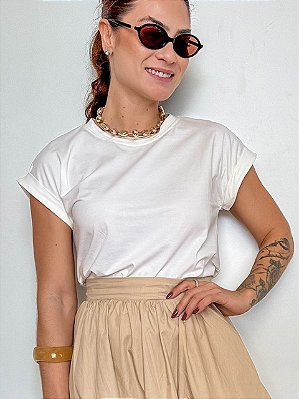 Blusa Meia Malha Premium Detalhe Na Manga Margarete @usemika Feminino
