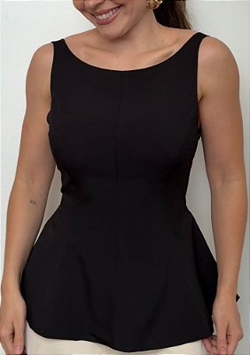 Blusa Alfaiataria Peplum Com Amarração Nas Costas Cristina @usemika Feminino