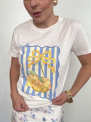 Tshirt Meia Malha Limão e Laço Isadora @usemika Feminino