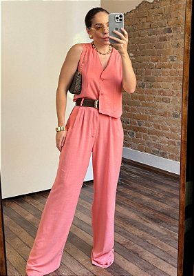 Conjunto Viscolinho Colete e Calça Fernanda @usemika Feminino