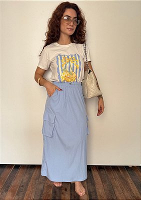 Saia Nylon Midi Cargo Emili @usemika Feminino