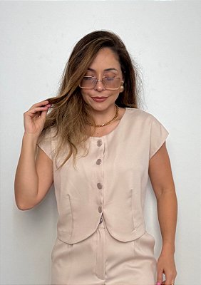 Colete Alfaiataria com Botões Amabile @usemika Feminino