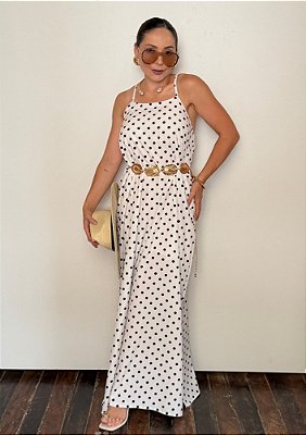 Vestido Duna De Alcinha Transpassado nas Costas Poa Camila @usemika Feminino