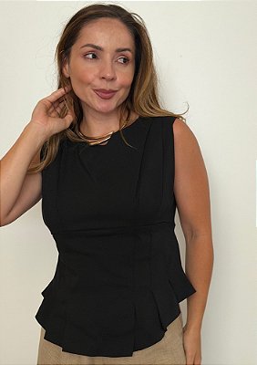 Blusa Bengaline Detalhes em Pregas Patricia @usemika Feminino