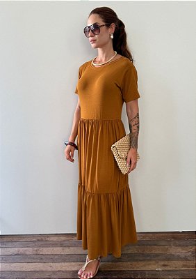 Vestido Viscolycra com Manga Curta Duas Marias Marta @usemika Feminino
