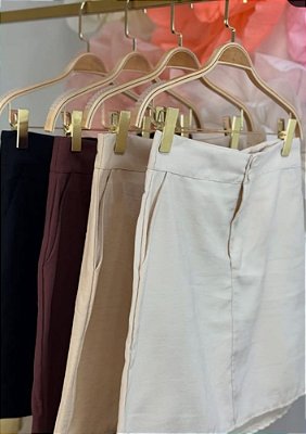 Saia Alfaiataria Marant Curta com Bolsos Laterais Valesca @usemika Feminino