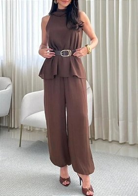 Conjunto Crepe Georgette Blusa e Calça Aladin Ananda @usemika Feminino