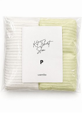 Kit Tshirt Slim Verde e Branco @usemika Feminino
