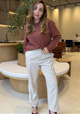 Blusa Modal Suéter Gola Redonda Paula @usemika Feminino