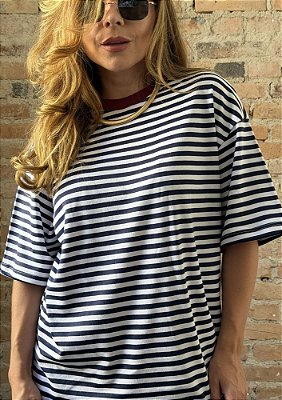 Blusa Básica Listrada Lorena @usemika Feminino