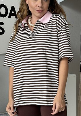 Blusa Polo Listrada Renata @usemika Feminino