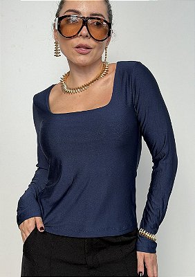 Blusa Suplex Simples Decote Canoa Paola @usemika Feminino