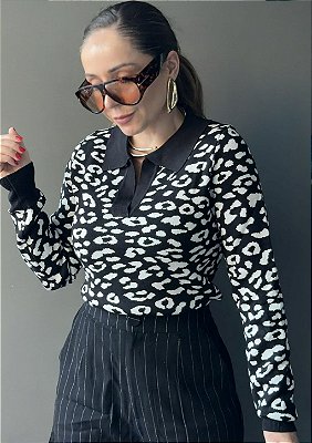 Moletom Modal com Abertura Frontal Estampado Daiana @usemika Feminino