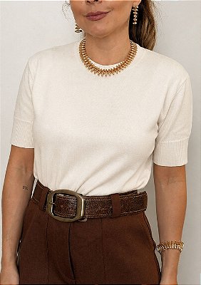 Blusa Modal Básica Manga Curta Valentina @usemika Feminino