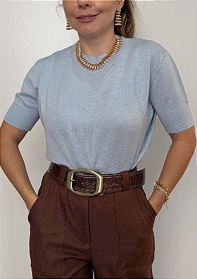 Blusa Modal Básica Manga Curta Valentina @usemika Feminino
