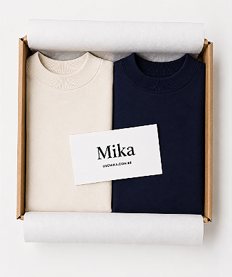 Kit Tshirt Meia Malha com Gola Alta Grazi @usemika Feminino