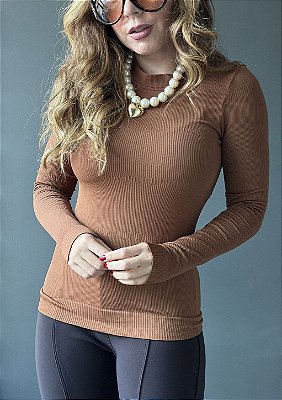 Blusa Poliamida Simples Texturizada Flora @usemika Feminino