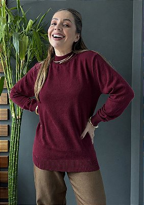 Blusa Modal Oversized Gola Redonda Lilian @usemika Feminino