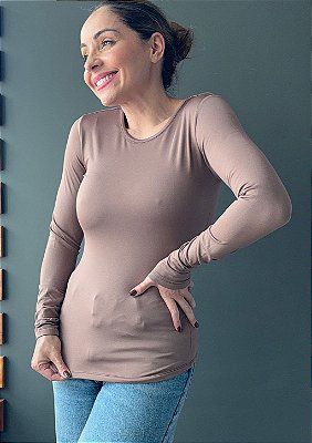Blusa Térmica Básica sem Gola Emanuele @usemika Feminino