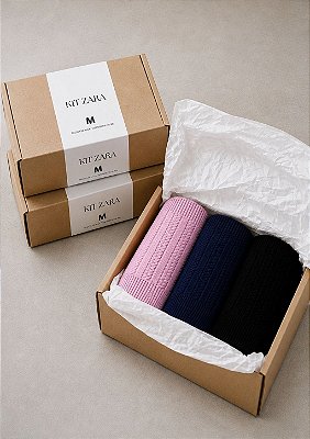 Kit Blusa Poliamida Texturizada Regata Zara Azul Marinho, Rosa e Preto @usemika Feminino