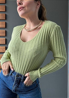 Blusa Modal Slim Canelado Eduarda @usemika Feminino