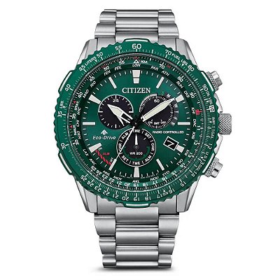 Relógio Citizen  TZ31098G CB5004-59W Radio Controle PILOT CHRONO SAFIRA