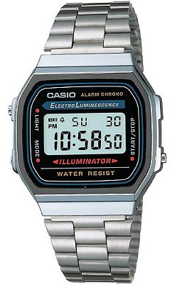RELÓGIO CASIO UNISSEX VINTAGE A168WA-1WDF.