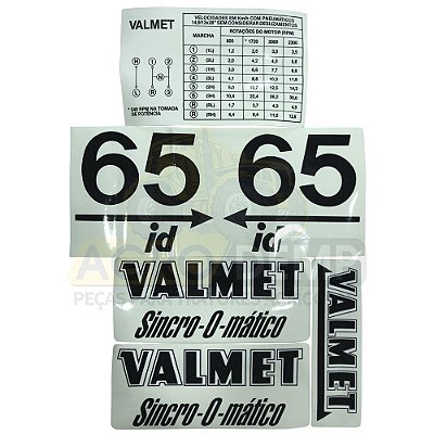 JOGO DE DECALQUE ADESIVO - VALMET 65ID SINCRO-O-MATICO - 152970