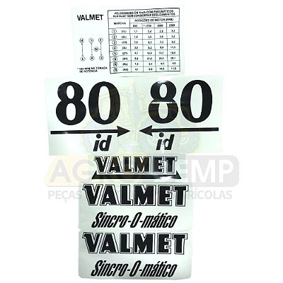 JOGO DE DECALQUE ADESIVOS - VALMET 80ID SINCRO-O-MATICO- 200990