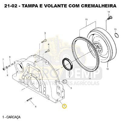 CARCAÇA DO VOLANTE - VALTRA BH140 / BH140 HI / BH145 / BH160 / BH160 HI / BH165 / BH180 / BH180 G2 / BH180 HI / BH185I / BH205I - 82052610