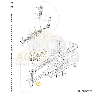 SUPORTE DA MANGA DE EIXO LADO (ESQUERDO) - VALTRA 885 / BM85 / BM85 G2 / BM100 / BM100 G2 - 80550700