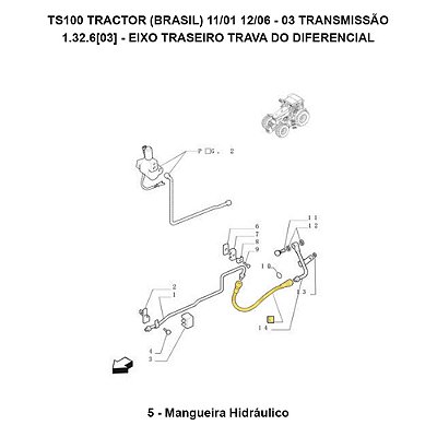 FLEXIVEL MANGUEIRA HIDRAULICA (CNH) - TRATOR NEW HOLLAND TS90 / TS100 / TS110 / TS120 - TS6000 - 82008095