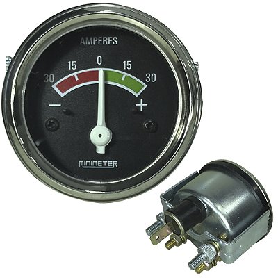 INDICADOR MARCADOR AMPERIMETRO CARGA BATERIA (-30 / 0 / +30A - 52MM - MINIMETER) MASSEY FERGUSON 50X / 55X / 65X / 85X / 95X - 487166