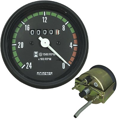 RELOGIO HORIMETRO TRATOMETRO CONTAGIROS (SENTIDO ANTI HORÁRIO - 0 A 2400 RPM - MINIMETER) MASSEY FERGUSON 50X / 55X - 3146058 / 039287