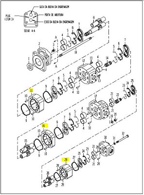 CARCAÇA DA BOMBA HIDRÁULICA JOHN DEERE 0631303701 / 0041340501 / 0631340589