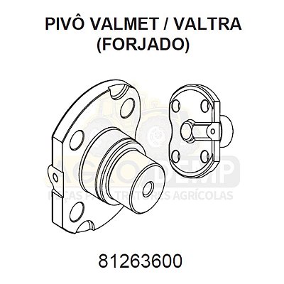 PIVÔ SUPERIOR (FORJADO) - VALTRA / VALMET 685F / 785F / BF65 E BF75 - 81263600