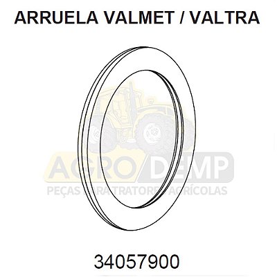 ARRUELA DE ENCOSTO - VALTRA / VALMET BH140 / BH145 / BH160 / BH165 / BH180 / BH185 / BH205 / BM85 / BM100 / 1280R / 1580 E 1780 (GERAÇÕES 1 , 2 E HI) - 34057900