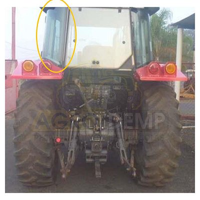 VIDRO TRASEIRO CURVO LATERAL DA CABINE (LADO ESQUERDO) - MASSEY FERGUSON 4275 / 4283 / 4290 / 4291 / 4292 / 4297 / 4298 / 4299 - 6227671