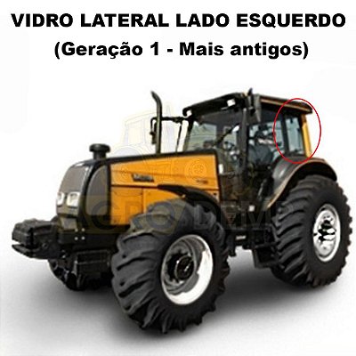 VIDRO LATERAL DA CABINE (LADO ESQUERDO) - VALTRA BH140 / BH160 / BH180 / BM85 / BM100 / BM110 E BM120 (SOMENTE GERACAO 1) - 81474800