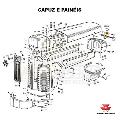 FECHO DO CAPÔ - MASSEY FERGUSON 50X - 068856