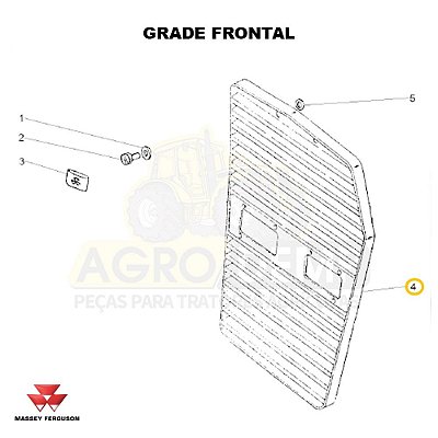 GRADE PARA TRATOR (CANAVEEIRO) - MASSEY FERGUSON 290 - 041246